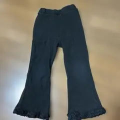リセマイン　フリル裾 ブラック フレアパンツ 110cm 黒