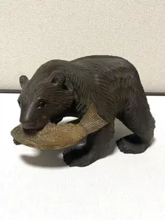 ロ*ザ様 木製 熊 鮭くわえ インテリア 民芸 レトロ