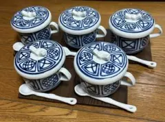 有田焼 フタ付き バラエティーカップ マグカップ 茶碗蒸し 食器　5個セットのサムネイル