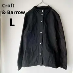 Croft & Barrow【L】フリース ナイロン切替ジャケット 黒