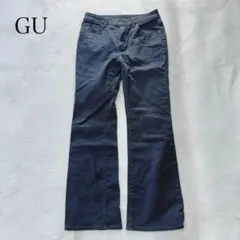 GU ジーユー フレアデニムパンツ L ブラック ストレッチ◎ ブーツカットのサムネイル