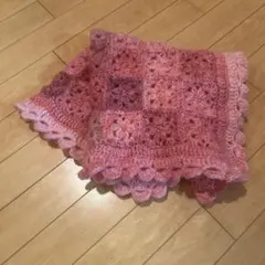 ブランケット マルチカバー 膝掛け 手編み かぎ針編み ハニカムヤーン 9番色