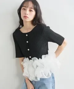 ココディール 布帛ドッキングバルーンノースリニット - メルカリ