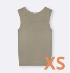 GU リブニットスクエアネックタンクトップ XSサイズ