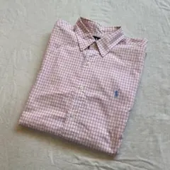 Polo Ralph Lauren ギンガムチェック 半袖シャツ ピンク L