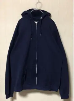 希少短丈 USA製 80s TULTEX フルジップパーカー ネイビーXL