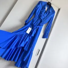 新品タグ付✨ドレープ美しい✨フリル美シルエット✨ロングワンピース マックスマーラ