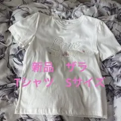 ZARA Love 刺繍 半袖Tシャツ ホワイト Sサイズのサムネイル