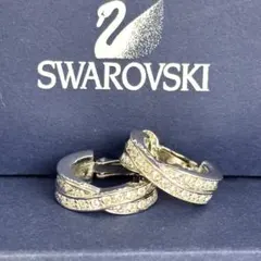 【極美品】SWAROVSKIスワロフスキー フープパヴェ クリスタル イヤリング