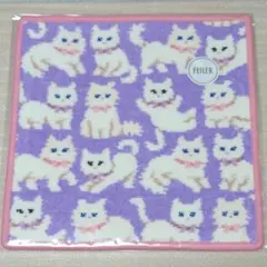 限定カラー☆ FEILER　モフモフネコチャン　ハンカチ