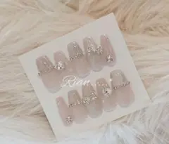 マグネットフレンチ ちゅるん 韓国 ワンホン y2k ネイルチップ