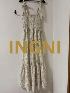 INGNI 花柄シャーリングキャミワンピース M