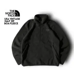 USA規格THE NORTH FACEボアフリースジャケットハーフジップ刺繍ロゴ