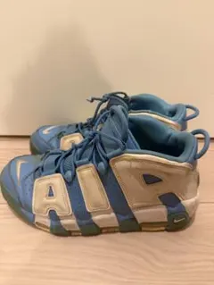 値下げ Nike Air More Uptempo ベージュ/ブルー - メルカリ