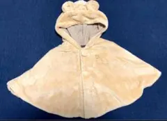 【美品】MIKI HOUSE ベージュ フード付きポンチョ