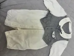 ミッキー　ロンパース グレー・ホワイト