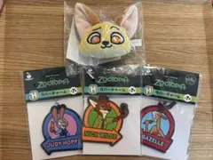 ズートピア Happyくじ ぬいぐるみマスコット ラバーチャーム 4点セットのサムネイル