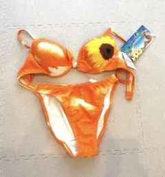 Beach Queen ビキニセット ひまわり柄 オレンジ 9M 新品 未使用のサムネイル
