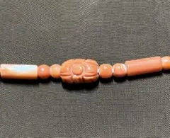 珊瑚の羽織ひも　花柄モチーフ　サンゴは3月の誕生石　プレゼントにも