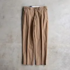 90sラルフローレン ノータックチノ ポロチノ ブラウンベージュW34 L30