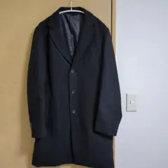 ジーユー　gu 黒いチェスターコート　黒ロングコート