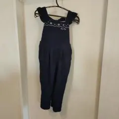 SLAPSLIPネイビー フリル付きオーバーオール