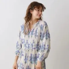 【美品✨】ヌキテパ コットンJQマリーゴールドプリントシャーリングドレス M