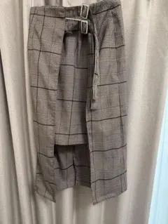MURUAチェック柄タイトスカート ベルト付き