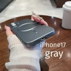 iPhone17 ケース　MagSafe レンズ保護　グレー　シンプル　軽量