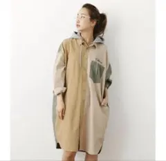 RODEO CROWNS フード付きシャツワンピース