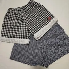 【中古】チェック キュロット 130 まとめ売り　綿100