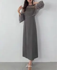 グレー シースドレス スリップドレス セット