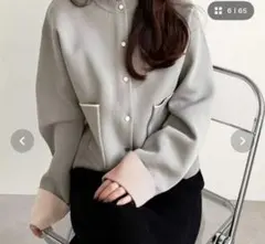 GeeRA ゴールドボタン配色カラーニットカーディガン　本日のみ