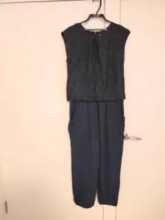 【美品】EMMA JAMES オールインワンパンツ ネイビー 春秋冬