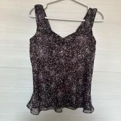 UNTITLED アンタイトル ドット柄 ノースリーブ ブラウス