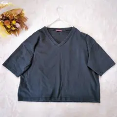 URBAN RESEARCH Vネック 半袖Tシャツ ブラック　ゆるダボ 大きめのサムネイル