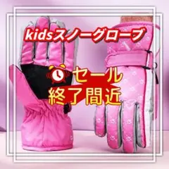 キッズ スノーグローブ 手袋 ピンク 防寒 防水 通学 雪遊び スキー スノボ