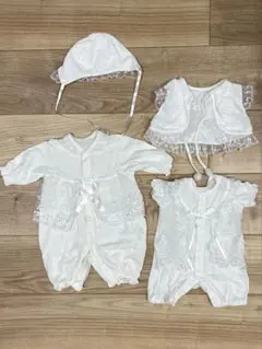 セレモニードレス　ベビードレス　退院着4点セット　50-60（約3回使用）