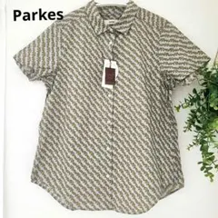 【新品タグ付き】Parkes パークス 日本製 ゾウ柄 半袖ブラウス 綿100%のサムネイル