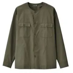 新品【L-XL】 MUJI LABO 綿高密度 ノーカラーシャツ ムジラボのサムネイル