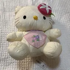 レア サンリオ ハローキティ サテン生地 アサガオ ぬいぐるみ キティ 当時物