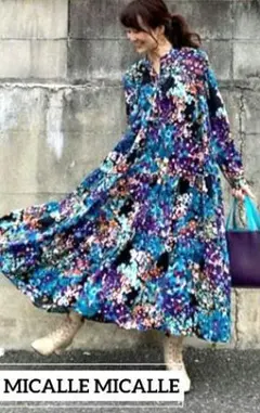 MICALLE MICALLE 小花柄ティアードマキシワンピース