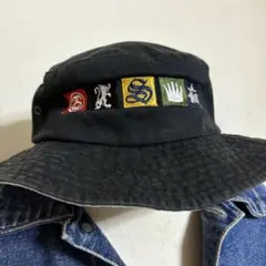 90s oldStussy 刺繍ロゴ バケットハット