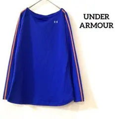 UNDER ARMOUR スポーツウェア 長袖カットソー　ブルーオレンジラインLのサムネイル