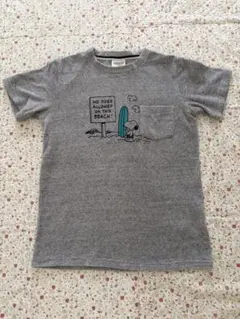 coen PEANUTS スヌーピー ポケット付きパイル地Tシャツ グレーのサムネイル