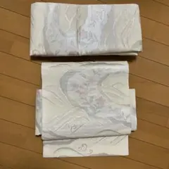 正絹作り帯　二重太鼓　流水草花文のサムネイル