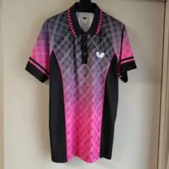 『新品』Butterfly 卓球　ユニフォーム　ピンク×黒　サイズ Ｏ