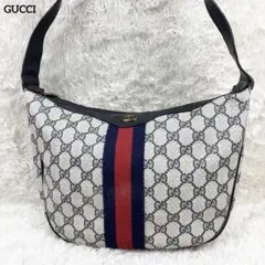 【美品】オールドグッチ シェリーライン GG ハーフムーン ショルダーバッグ