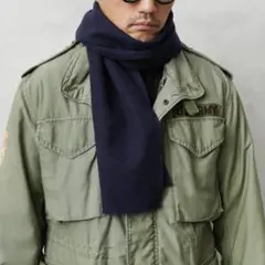 実物 新品 デッドストック チェコ軍 ウール マフラー ストール ダークブルー