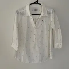 アーノルドパーマー 刺繍ホワイト七分袖シャツ